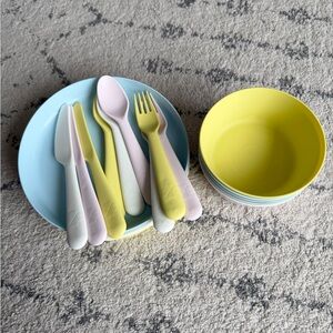 IKEA Toddler Dinnerware Lunch Plate Bowl Utensils - Great for Pretend Play too!!